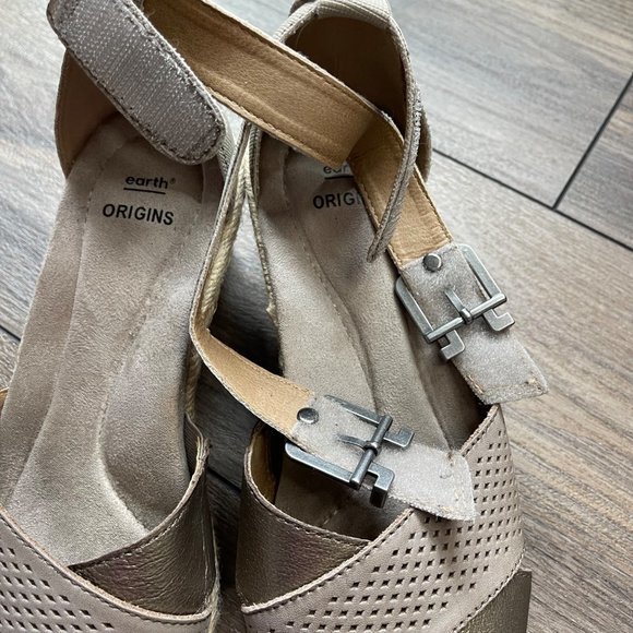 Earth Origins Women's Platinum‎ Naples Natasha Leather Sandals Neutral Size 7M - Picture 11 of 12